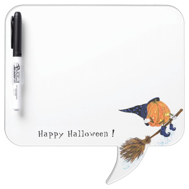 Funny Halloween Dry Erase Board Witch Pumpkin (Front)