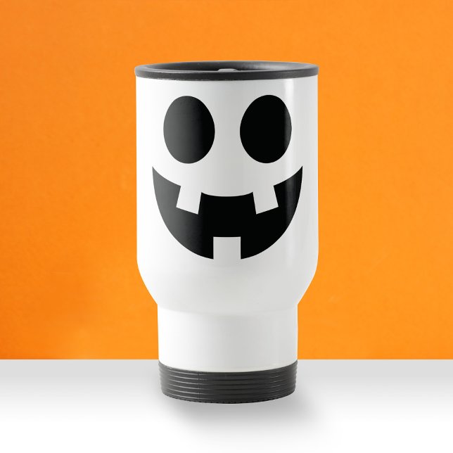 Funny Halloween Face Bumkin Smile Travel Mug (Creator Uploaded)