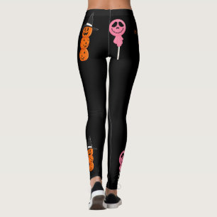 Funny Halloween face ghost Pumpkin Balloon Party Leggings