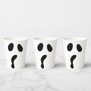 Funny Halloween face ghost scary boo Party Paper Cups