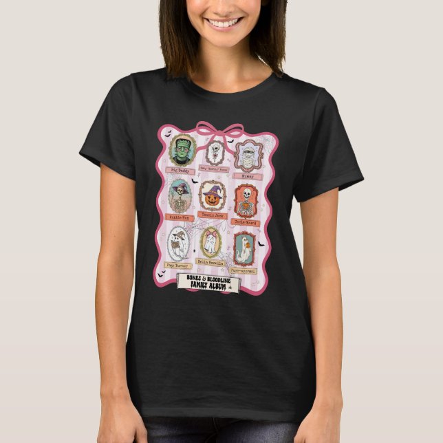 Funny Halloween Family Album Gothic Ghost Mummy T-Shirt (Front)