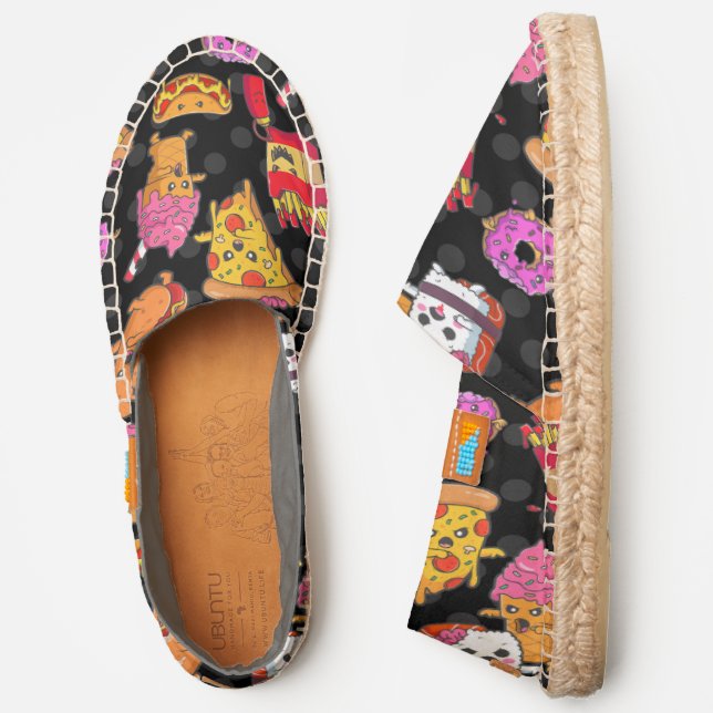 funny halloween fast food monsters  espadrilles (Side)
