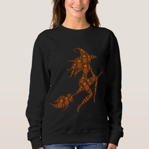 Funny Halloween Flying Witch Broom _ Fruit Lover P Sweatshirt