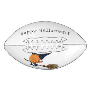 Funny Halloween Football Witch Pumpkin Flying