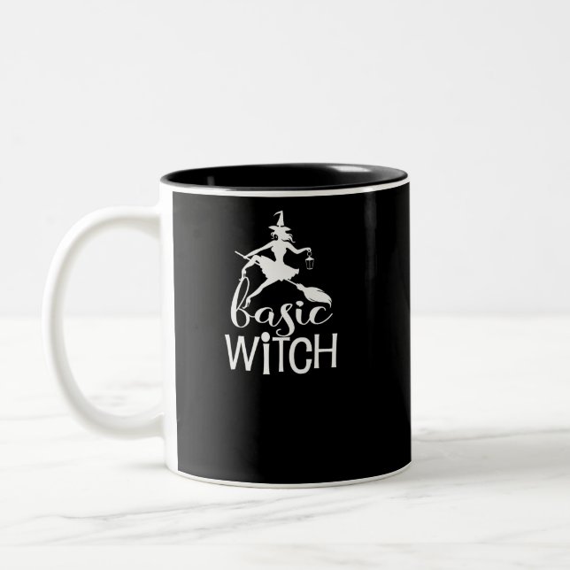 Funny Halloween  For Women Basic Witch Two-Tone Coffee Mug (Left)