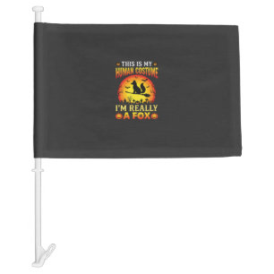 Funny Halloween Fox Human Costume Car Flag