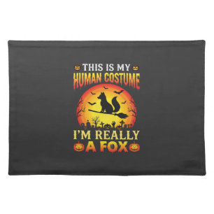 Funny Halloween Fox Human Costume Cloth Placemat