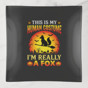 Funny Halloween Fox Human Costume Trinket Tray