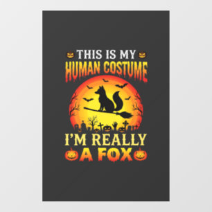 Funny Halloween Fox Human Costume Window Cling