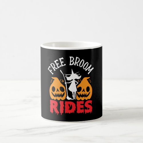 Funny Halloween Free Broom Rides Witch Pumpkins  Coffee Mug