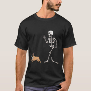 Funny Halloween French Bulldog And Skeleton T-Shirt