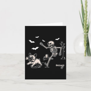 Funny Halloween French Bulldog Skeleton Soky Men W Card