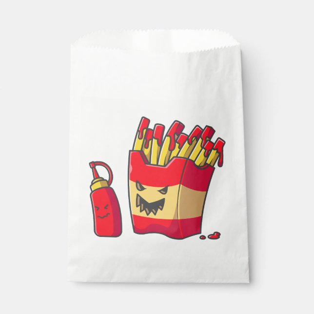 funny halloween french fries monster  favor bag (Front)