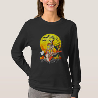 Funny Halloween Funny Skeleton Playing Guitar Pump T-Shirt