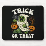 Funny Halloween Gamer Pixel Kids Trick Or Treat Pu Mouse Pad