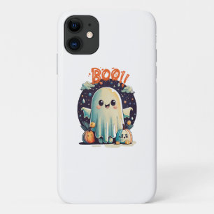 Funny Halloween Ghost Boo in Galaxy iPhone 11 Case