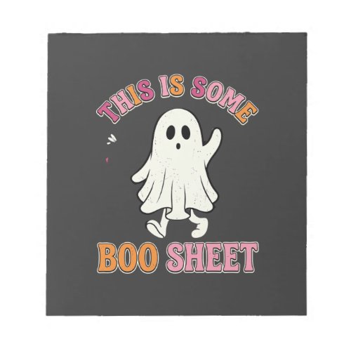 Funny Halloween Ghost Boo Sheet Floral Retro Desig Notepad