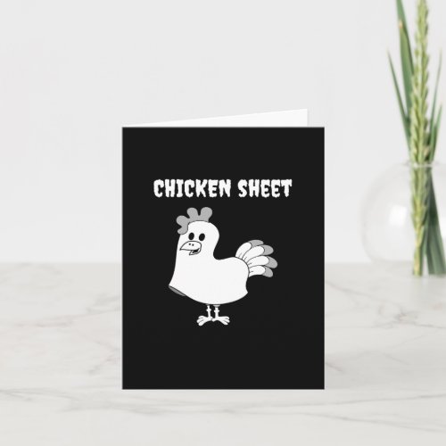 Funny Halloween Ghost Boo Sheet Pun Chicken Sheet Card