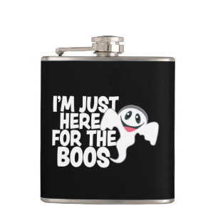 Funny Halloween Ghost Boos Pun  Flask
