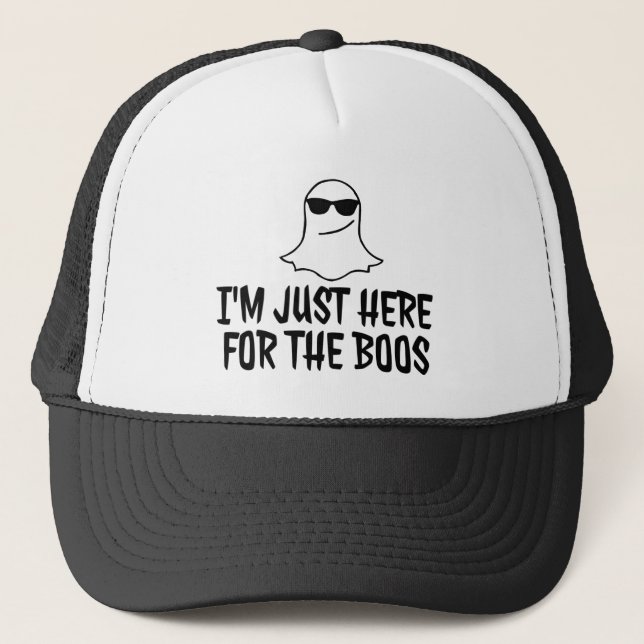 Funny Halloween Ghost Boos Pun  Trucker Hat (Front)