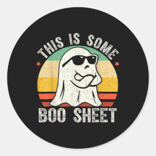 Funny Halloween Ghost Costume Vintage Mens Women  Classic Round Sticker