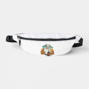 Funny Halloween Ghost Cow Fanny Pack
