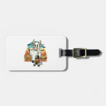 Funny Halloween Ghost Cow Luggage Tag