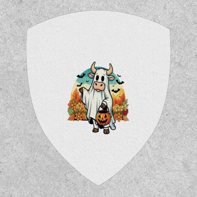 Funny Halloween Ghost Cow Patch (Front)