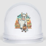 Funny Halloween Ghost Cow Snow Globe