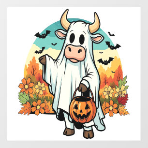 Funny Halloween Ghost Cow Wall Decal