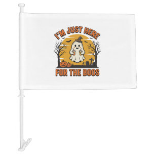 Funny Halloween Ghost Here for the Boos Vintage De Car Flag