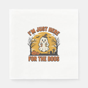 Funny Halloween Ghost Here for the Boos Vintage De Napkins