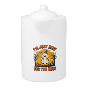 Funny Halloween Ghost Here for the Boos Vintage De Teapot