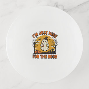 Funny Halloween Ghost Here for the Boos Vintage De Trinket Tray