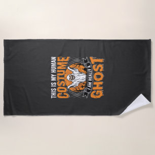 Funny Halloween Ghost Human Costume Vintage Beach Towel