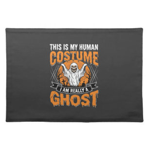 Funny Halloween Ghost Human Costume Vintage Cloth Placemat