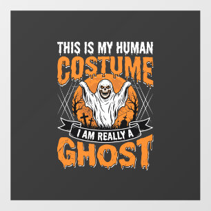 Funny Halloween Ghost Human Costume Vintage Floor Decals