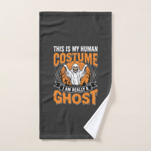 Funny Halloween Ghost Human Costume Vintage Hand Towel