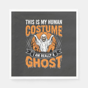 Funny Halloween Ghost Human Costume Vintage Napkins