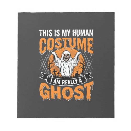 Funny Halloween Ghost Human Costume Vintage Notepad