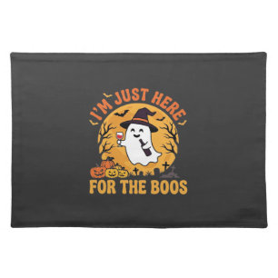 Funny Halloween Ghost I'm Just Here For The Boos Cloth Placemat