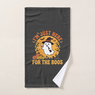 Funny Halloween Ghost I'm Just Here For The Boos Hand Towel