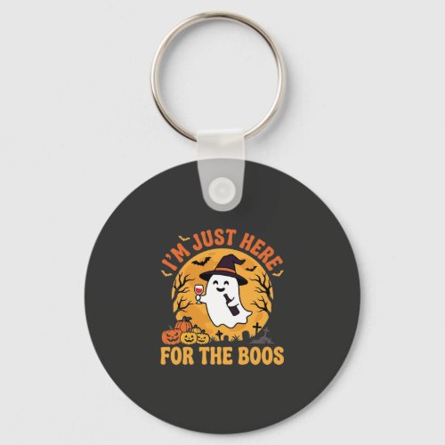 Funny Halloween Ghost I'm Just Here For The Boos Keychain