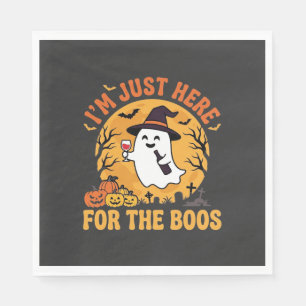 Funny Halloween Ghost I'm Just Here For The Boos Napkins
