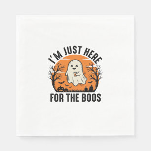 Funny Halloween Ghost Just Here for the Boos Shirt Napkins