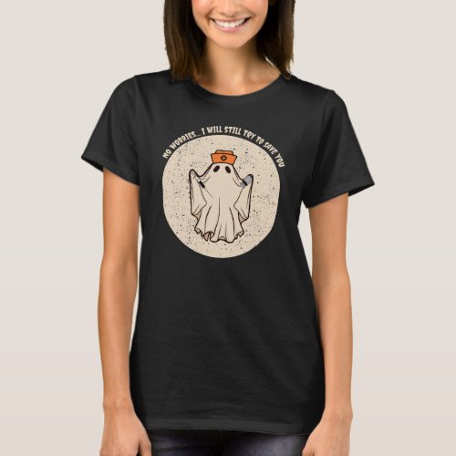 Funny Halloween Ghost Nurse T_Shirt