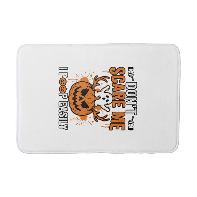 Funny Halloween Ghost Pumpkin Quote Vector Design_ Bath Mat (Front)