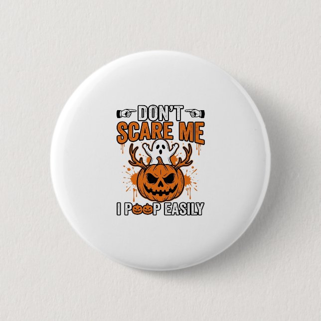 Funny Halloween Ghost Pumpkin Quote Vector Design_ Button (Front)