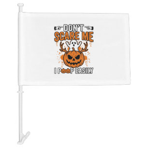 Funny Halloween Ghost Pumpkin Quote Vector Design_ Car Flag