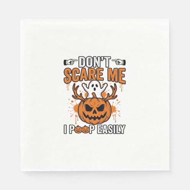 Funny Halloween Ghost Pumpkin Quote Vector Design_ Napkins (Front)
